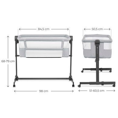 Приставне ліжко-люлька Kinderkraft Nestee Up 2 Light Grey (KLNEE002LGR0000) &mdash; купити в Bubbleshop