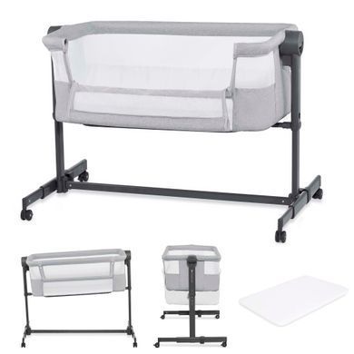 Приставне ліжко-люлька Kinderkraft Nestee Up 2 Light Grey (KLNEE002LGR0000) &mdash; купити в Bubbleshop
