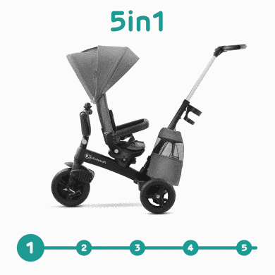Трехколесный велосипед Kinderkraft Easytwist Platinum Grey (KKRETWIGRY0000) &mdash; купити в Bubbleshop